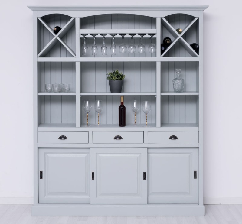 Barschrank aus massiven Kiefernholz - 180 cm Breit - Landhaus Schrank