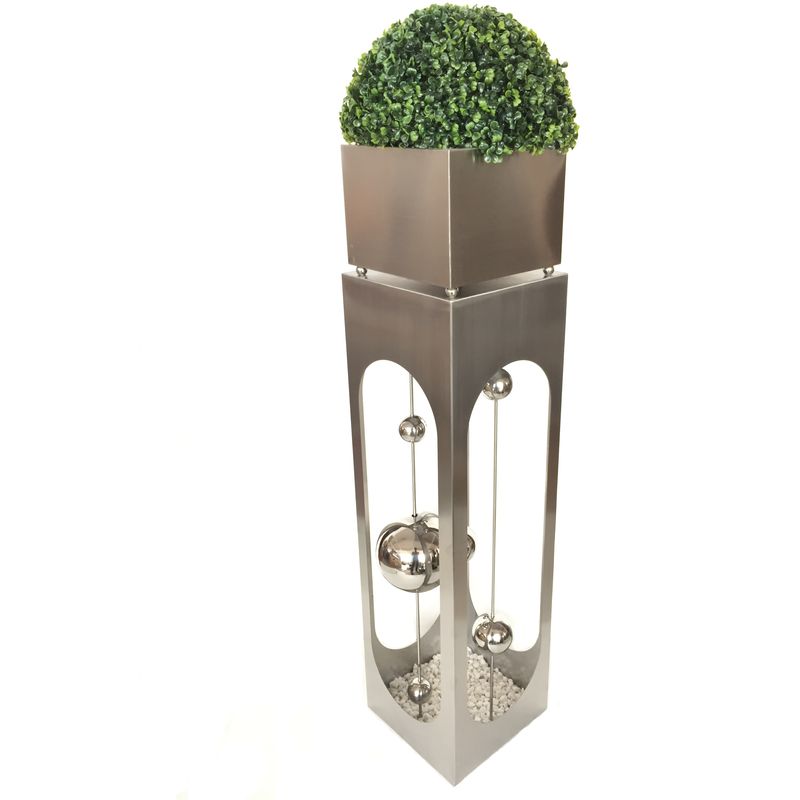 dekorative Pflanzsäule PATIO in Edelstahl Pflanzständer - Wohnraum- und Gartendekoration