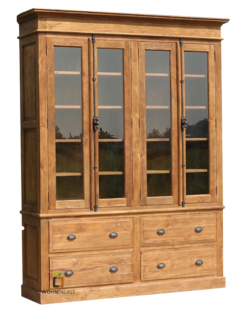 Vitrinen Schrank Bali Ita aus recyceltem Teak