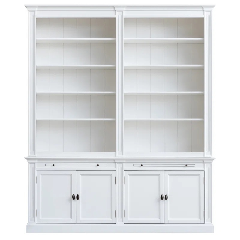 Bücherschrank London 200cm - 2-teiliges Bücherregal im Landhausstil mit 4 Türen