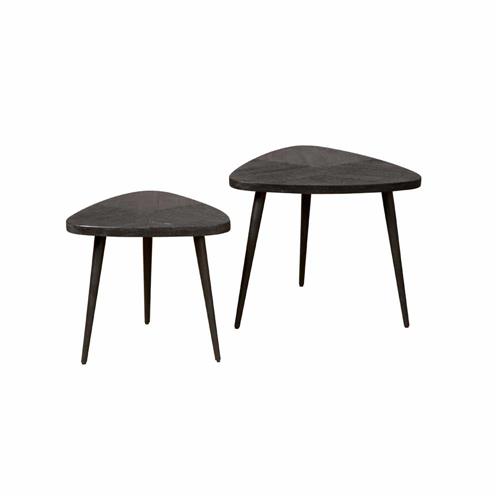 Viola dreieckiger Beistelltisch aus Mango Holz - Couchtisch 2er-Set