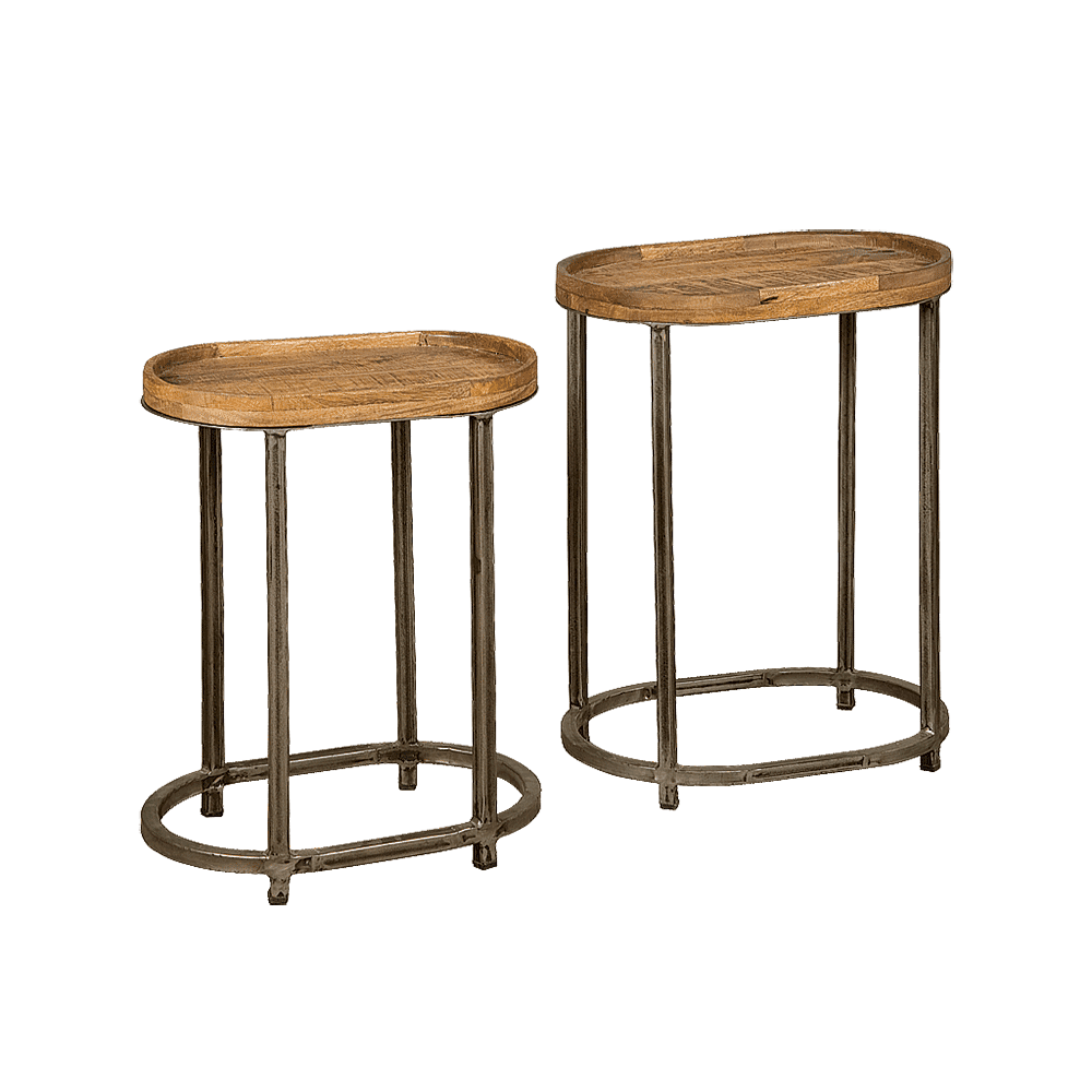 Couchtisch Beistelltisch 2er Set Renew rauem Mangoholz