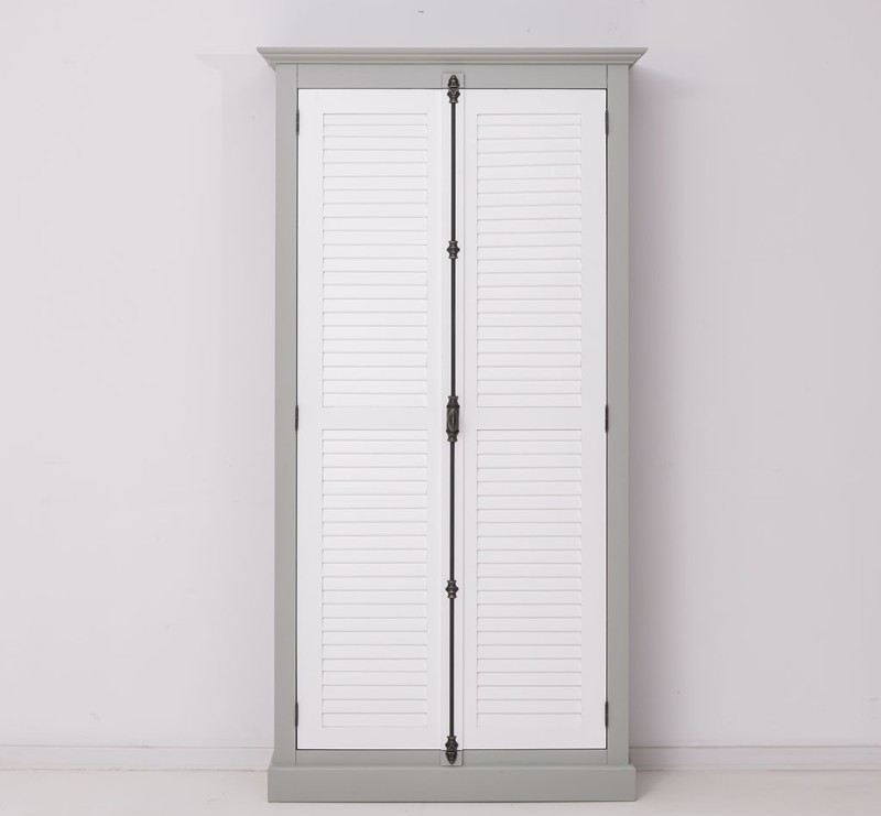 Shutter Kleiderschrank Massivholz Kiefer – 2 Lamellentüren, 109x210x40 cm