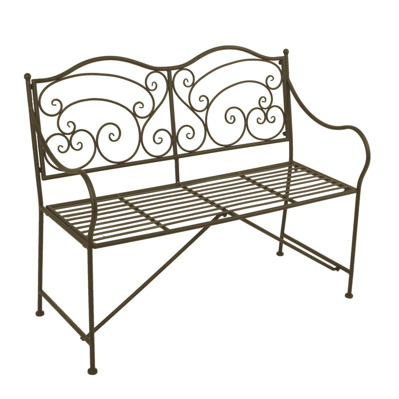 Gartenbank VESUV Stahl, Pulverbeschichtet Metall Rost-Optik Sitzmöbel - Gartendekoration