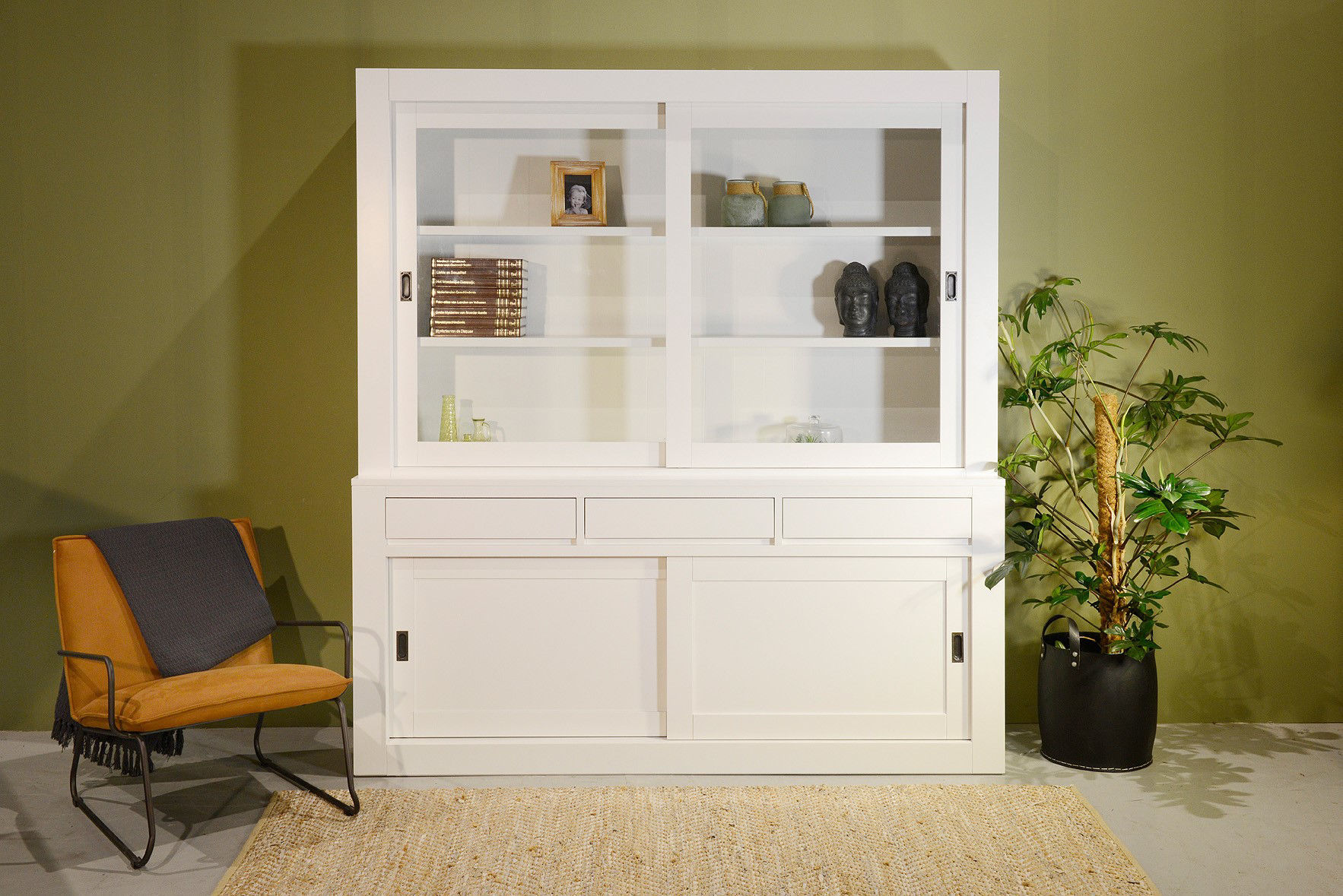 Vitrinen Schrank Living ab 120cm mit Schiebetüren - Wohnzimmerschrank