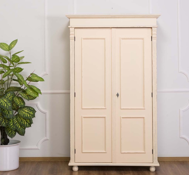 Kleiderschrank Massivholz Kiefer – 110x180x58 cm, mit Kleiderstange & Einlegeboden