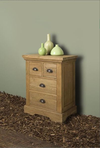 Bologna Vertiko 56 cm  Kommode Anrichte Teakholz Vintage Landhausstil
