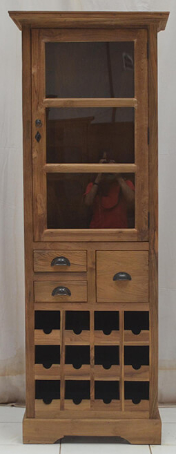 Weinvitrine Vanes Rheingau Teakholz