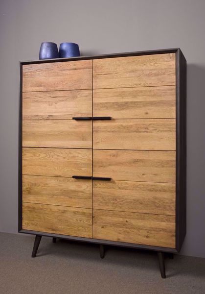 Bresso Schrank 160 cm 4 Türen Retro Eichenholz