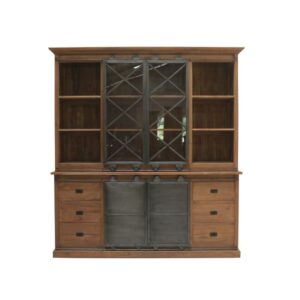 Teak Ladenschrank Roda Silang 2 Tür – Massivholz trifft Industriestil