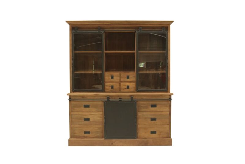 Teak-Ladenschrank Roda 04 – Industrielles Massivholz Design