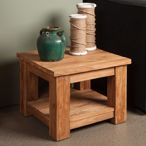 Lorenzo Beistelltisch, Couchtisch Teakholz  60x60 cm