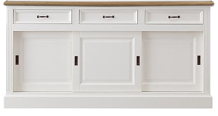 Sideboard Vincenza 160 cm  weiß mit Eichenplatte