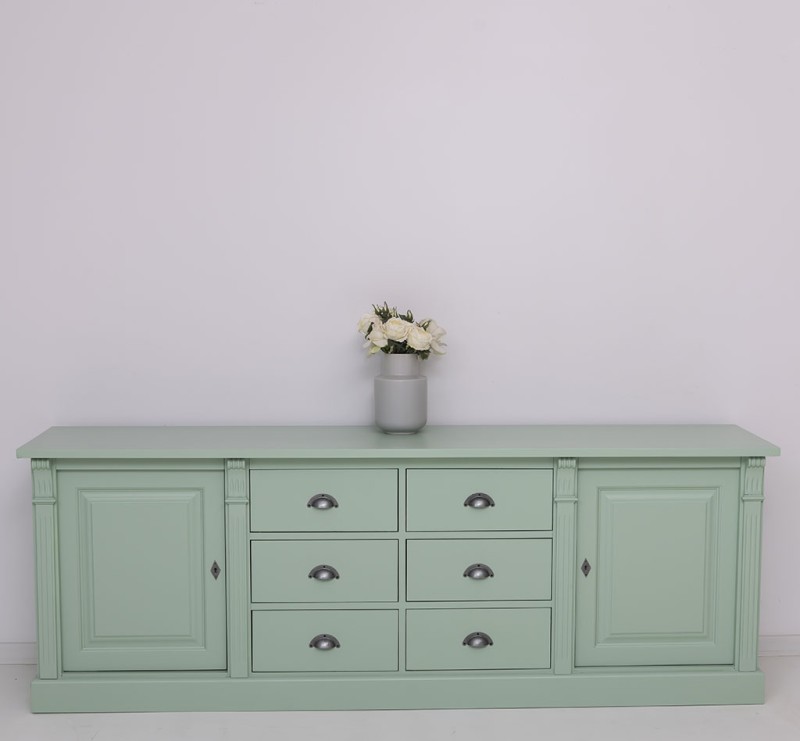 Massive Landhaus Anrichte mit 6 Schubladen und 2 Türen - Sideboard