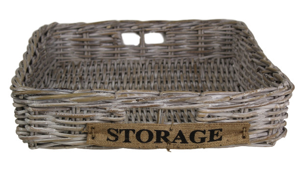 Aufbewahrungskorb Weide natur - B/T/H 51/65/13 cm