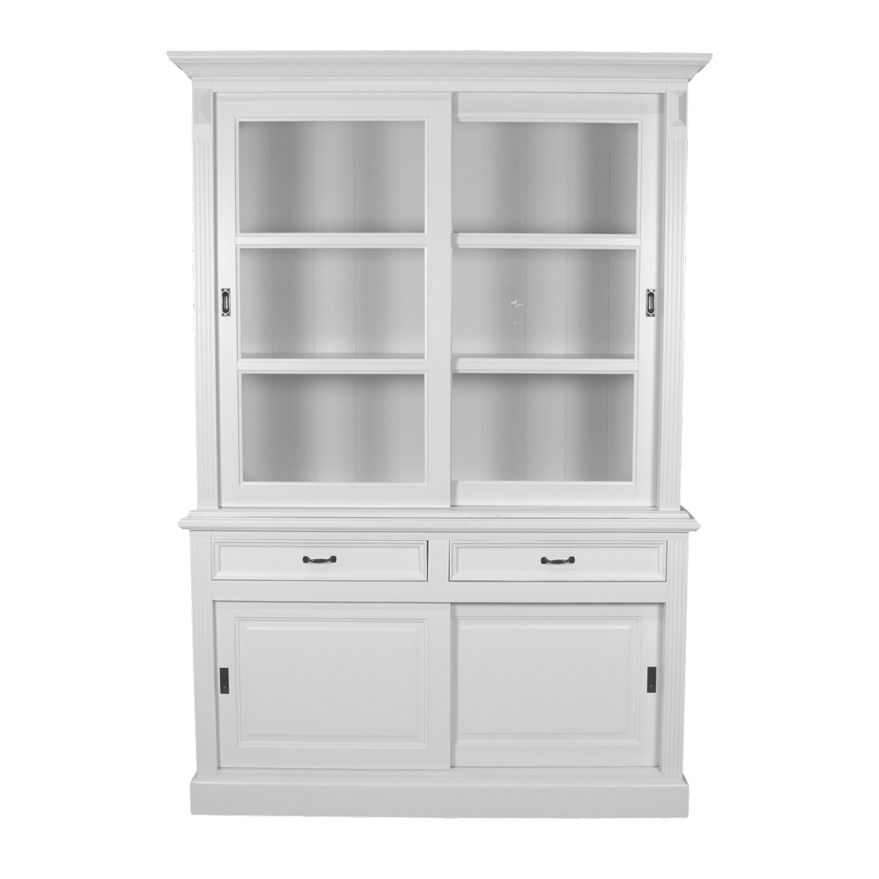 Vitrinen Schrank Vincenza 150 cm Landhaus  - weiß